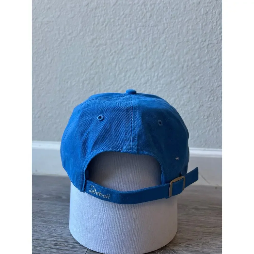 Detroit Lions 47 Brand Hat Womens Blue Sequin Logo Strapback Dad Cap Adjustable